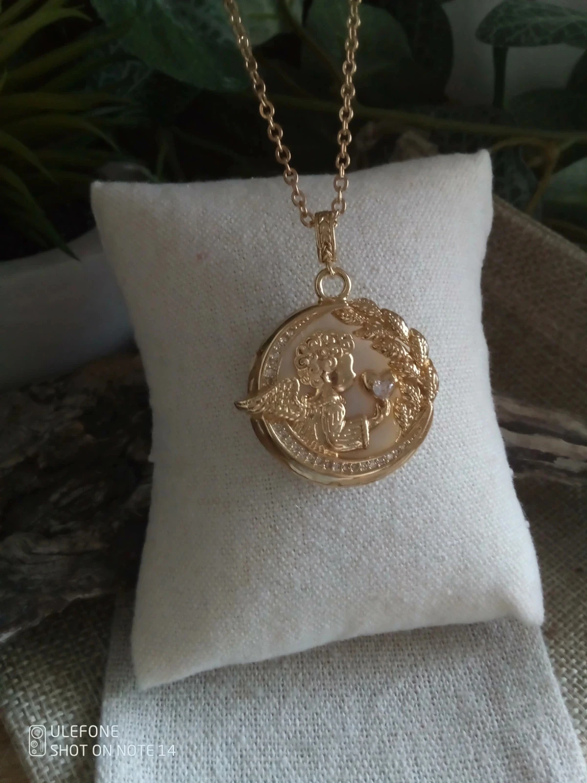 Collier pendentif ange nacré + carte – photo 2